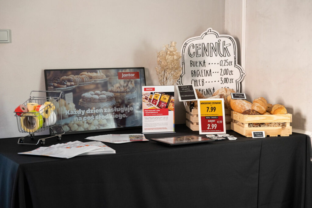 stoisko z etykietami elektronicznymi na Śniadaniu dla piekarni, cukierni i kawiarni Jantar